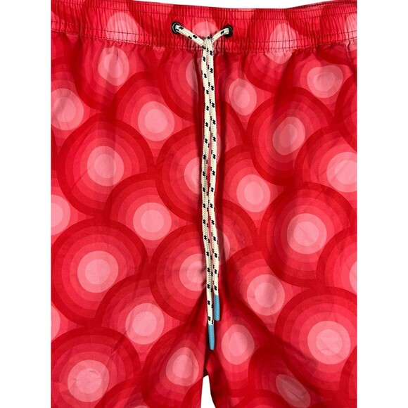 Psycho Bunny Mens XL Swim Trunks Red Geometric Print Lined Board Shorts Beach - Picture 5 of 13